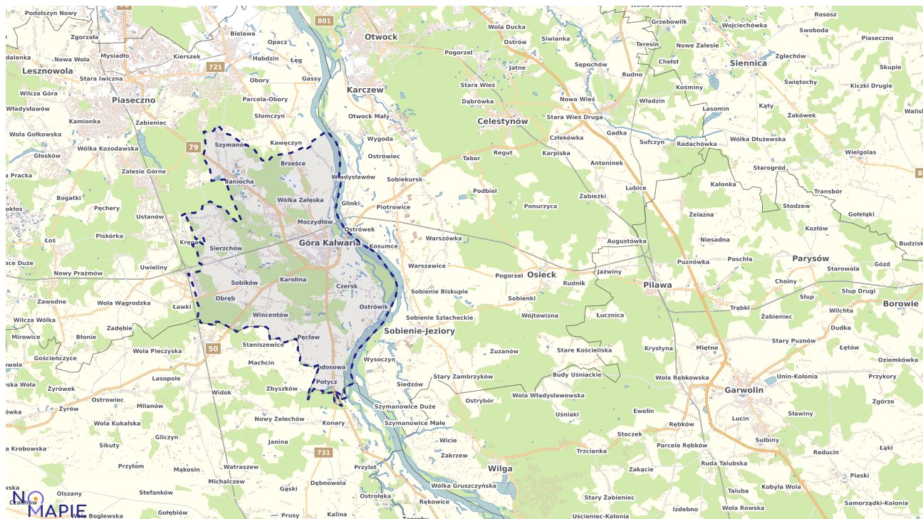 Mapa obszarów ochrony przyrody Góry Kalwarii