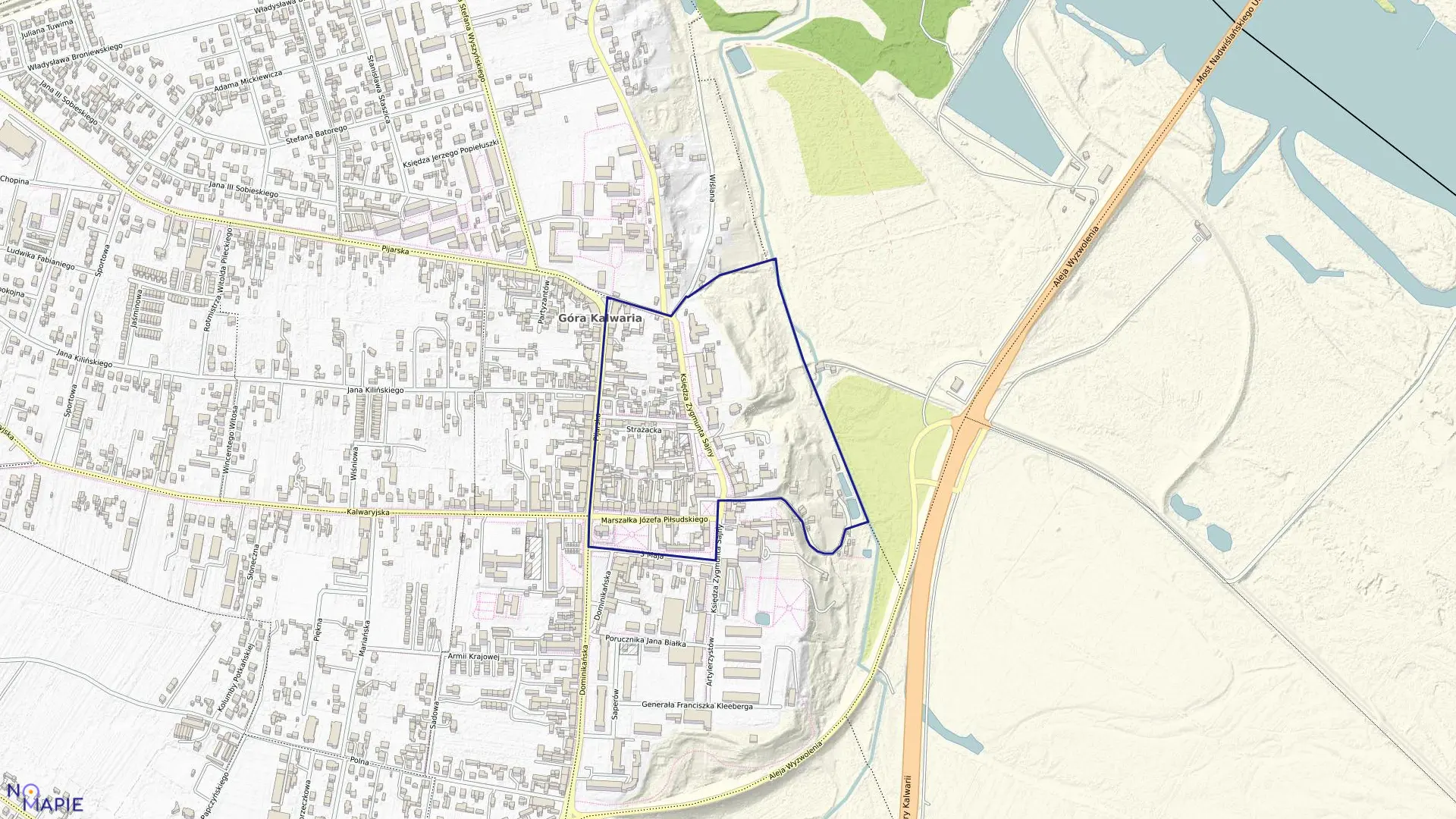 Mapa obrębu 1-01 w gminie Góra Kalwaria