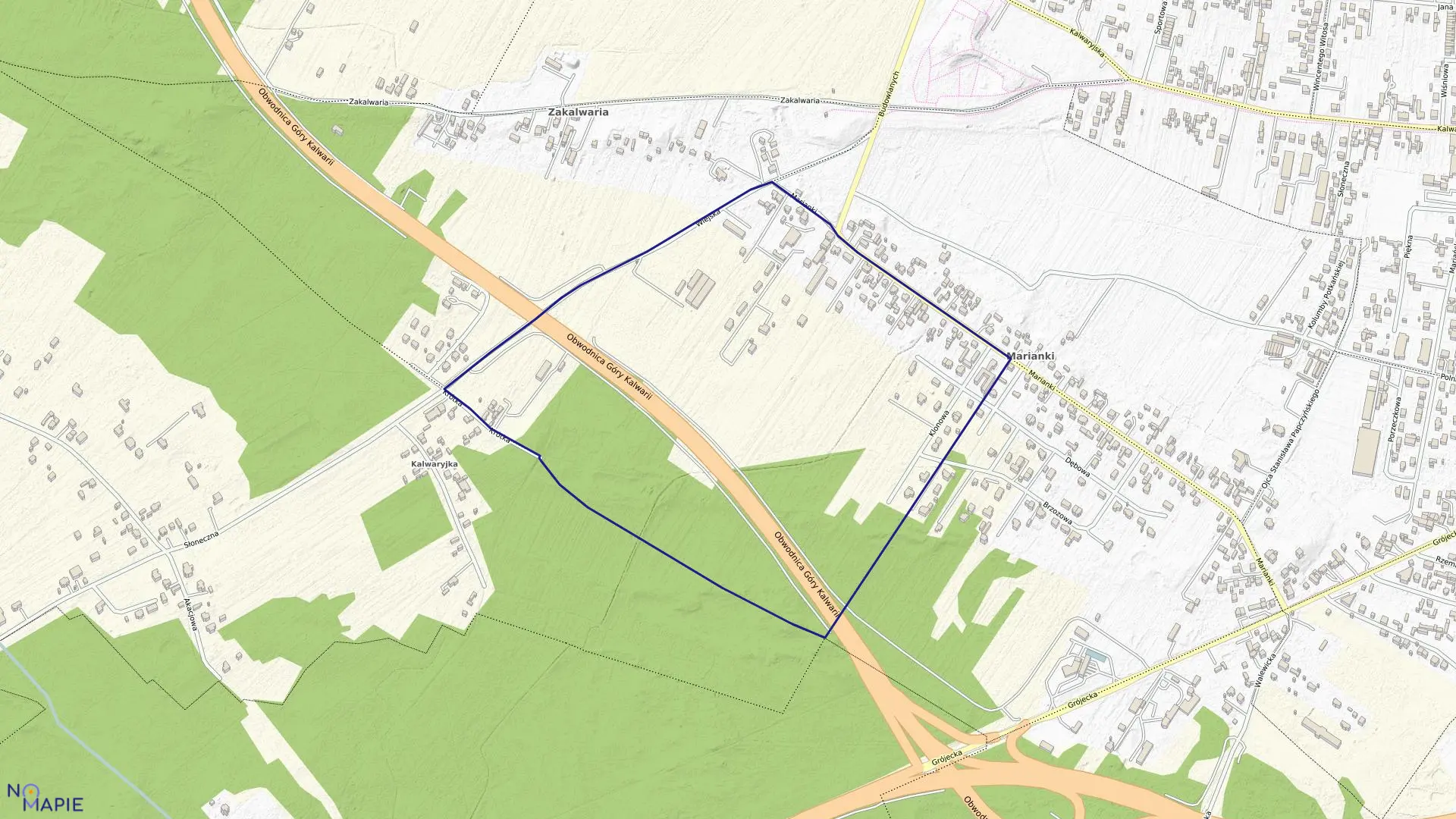 Mapa obrębu 10-01 w gminie Góra Kalwaria