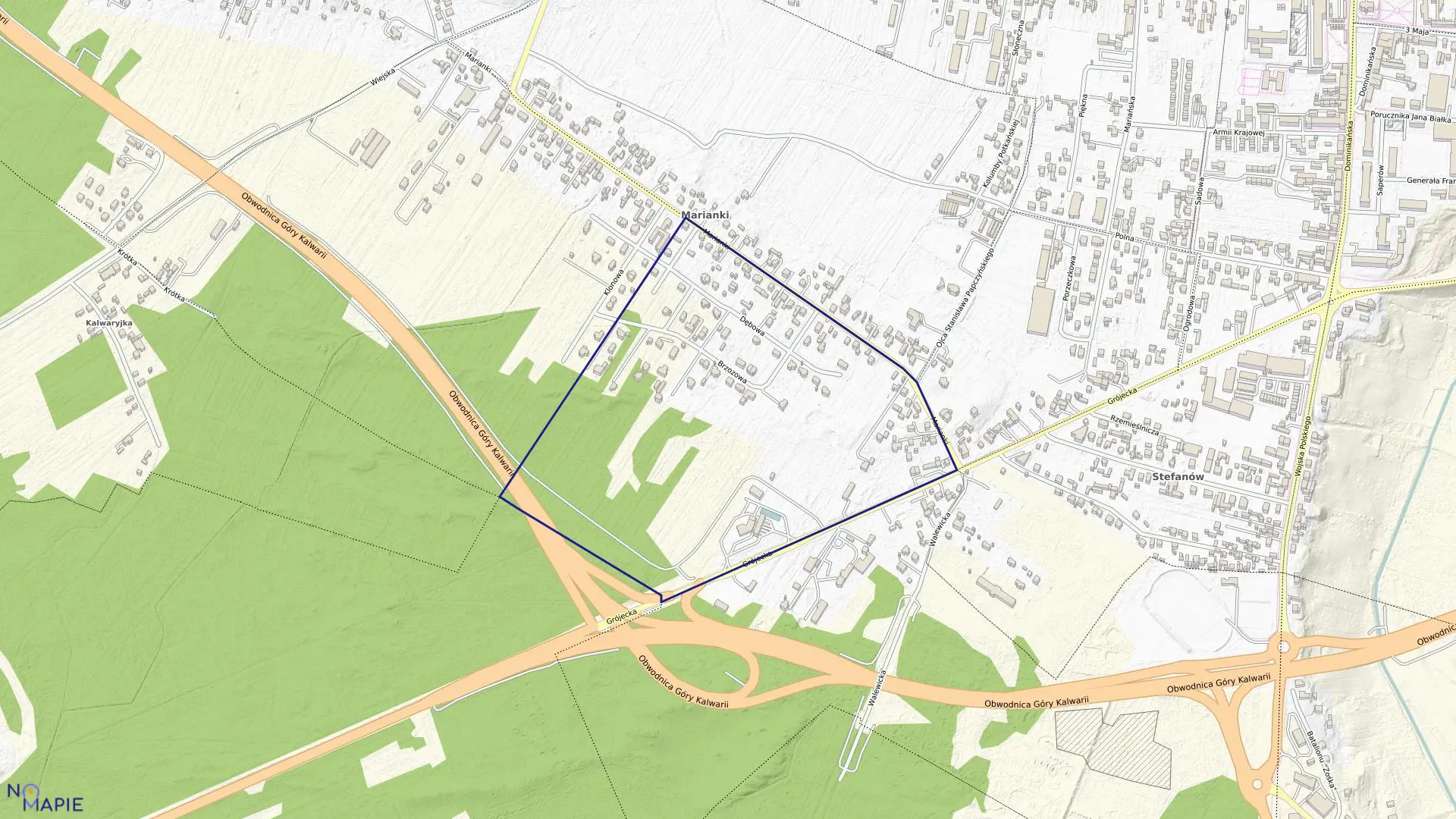 Mapa obrębu 10-03 w gminie Góra Kalwaria