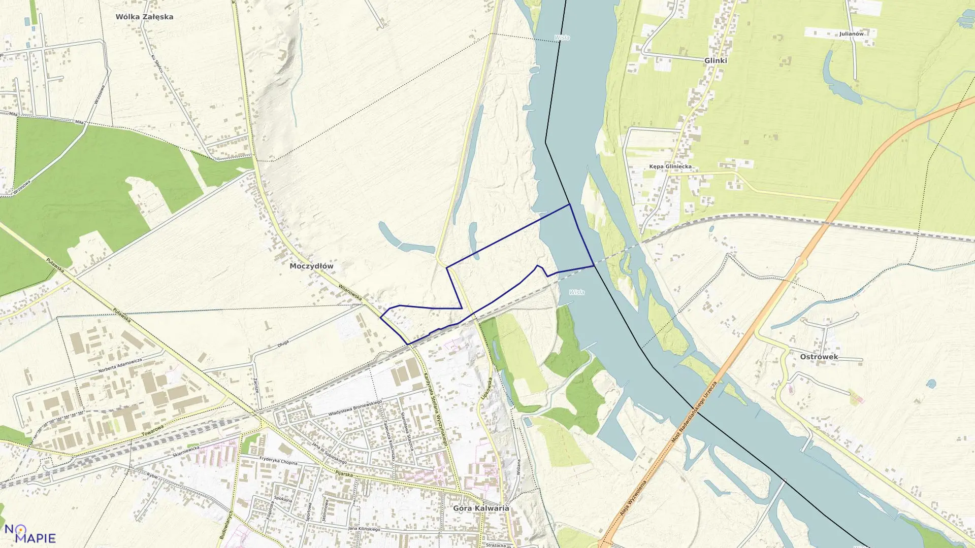 Mapa obrębu 12-01 w gminie Góra Kalwaria