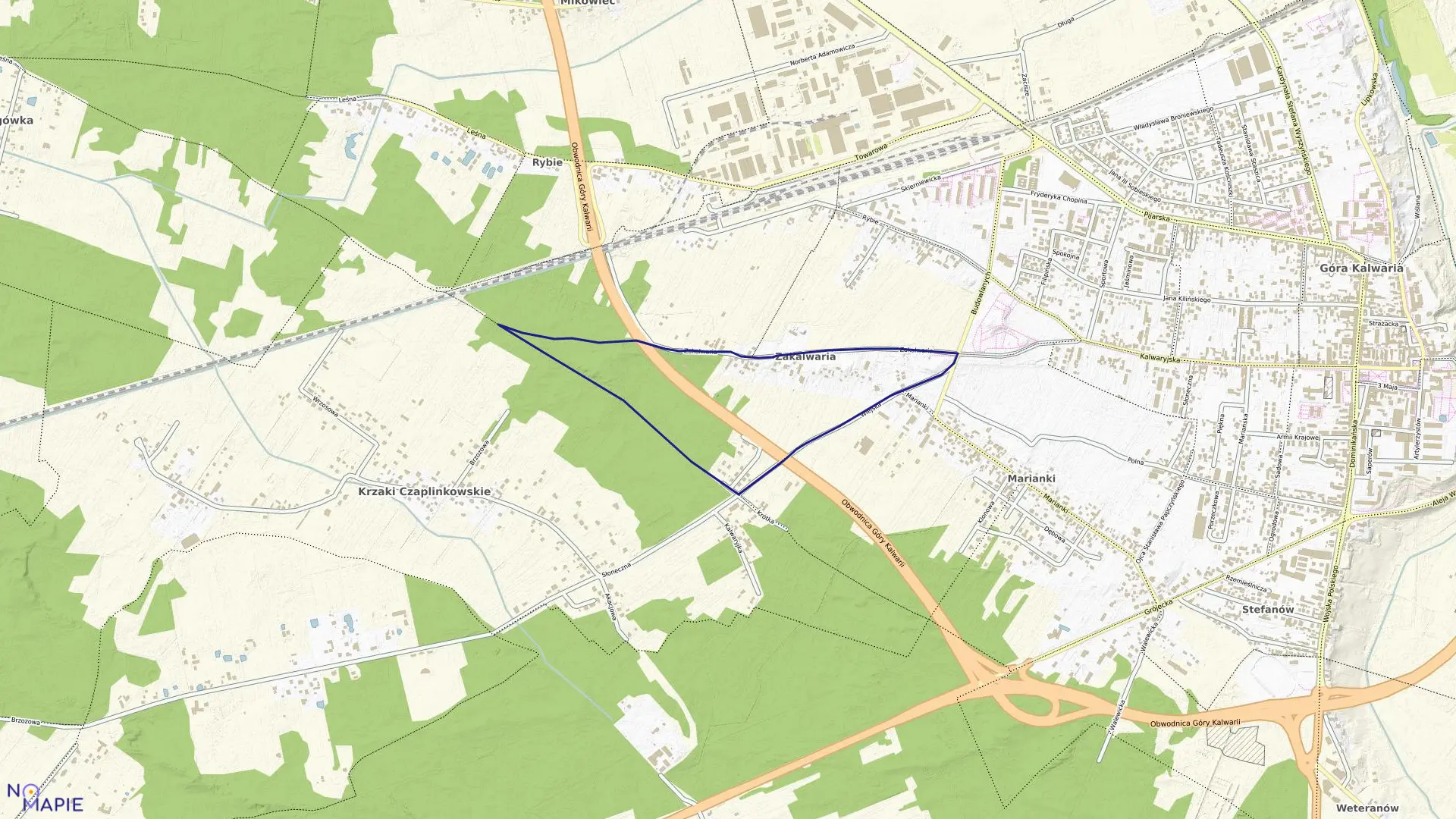 Mapa obrębu 13-03 w gminie Góra Kalwaria