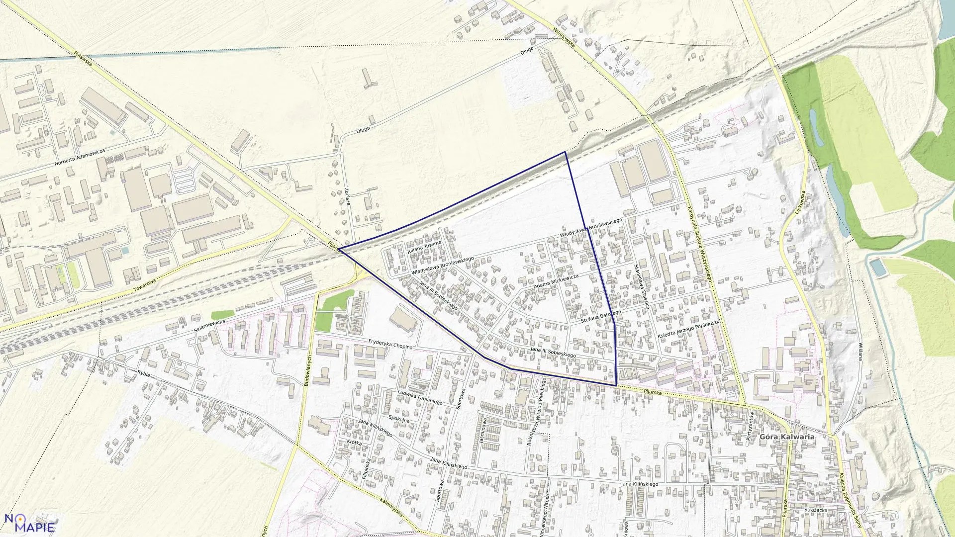 Mapa obrębu 2-01 w gminie Góra Kalwaria