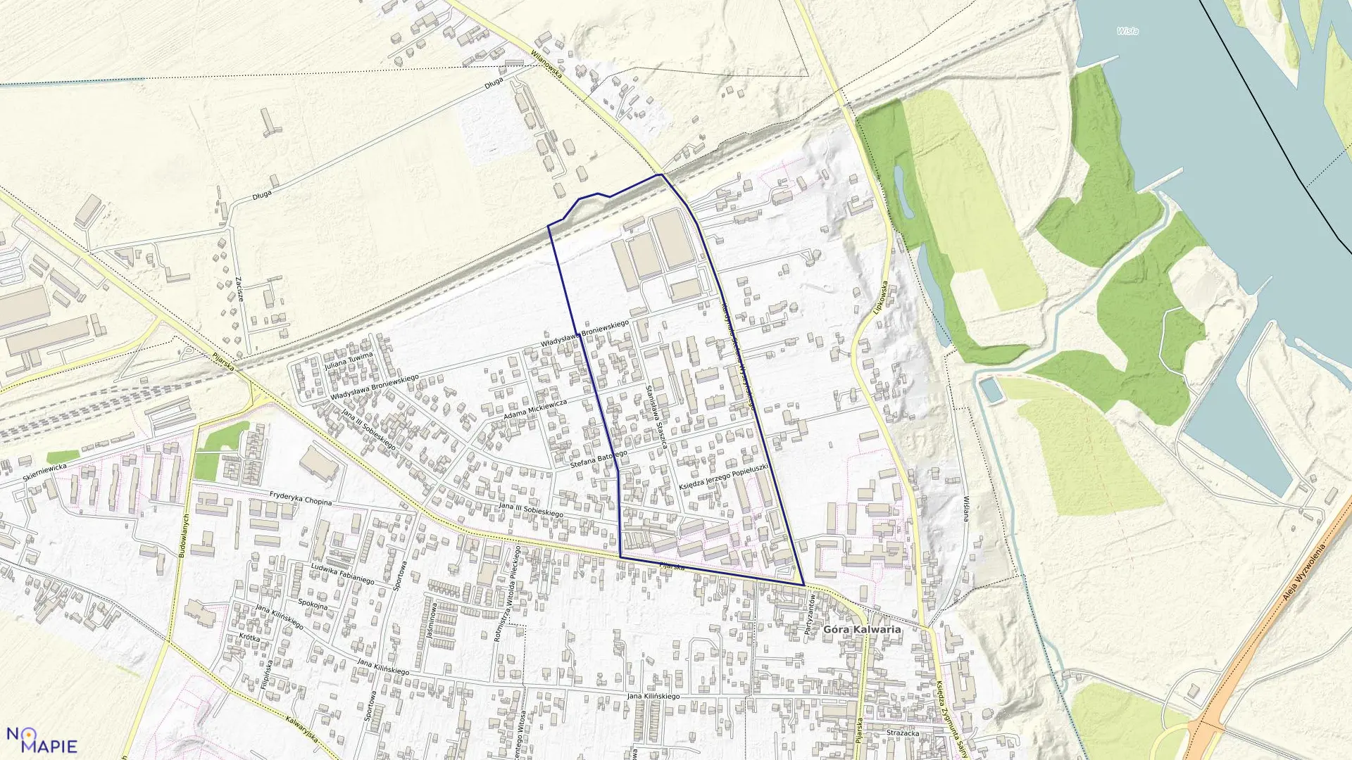 Mapa obrębu 2-02 w gminie Góra Kalwaria