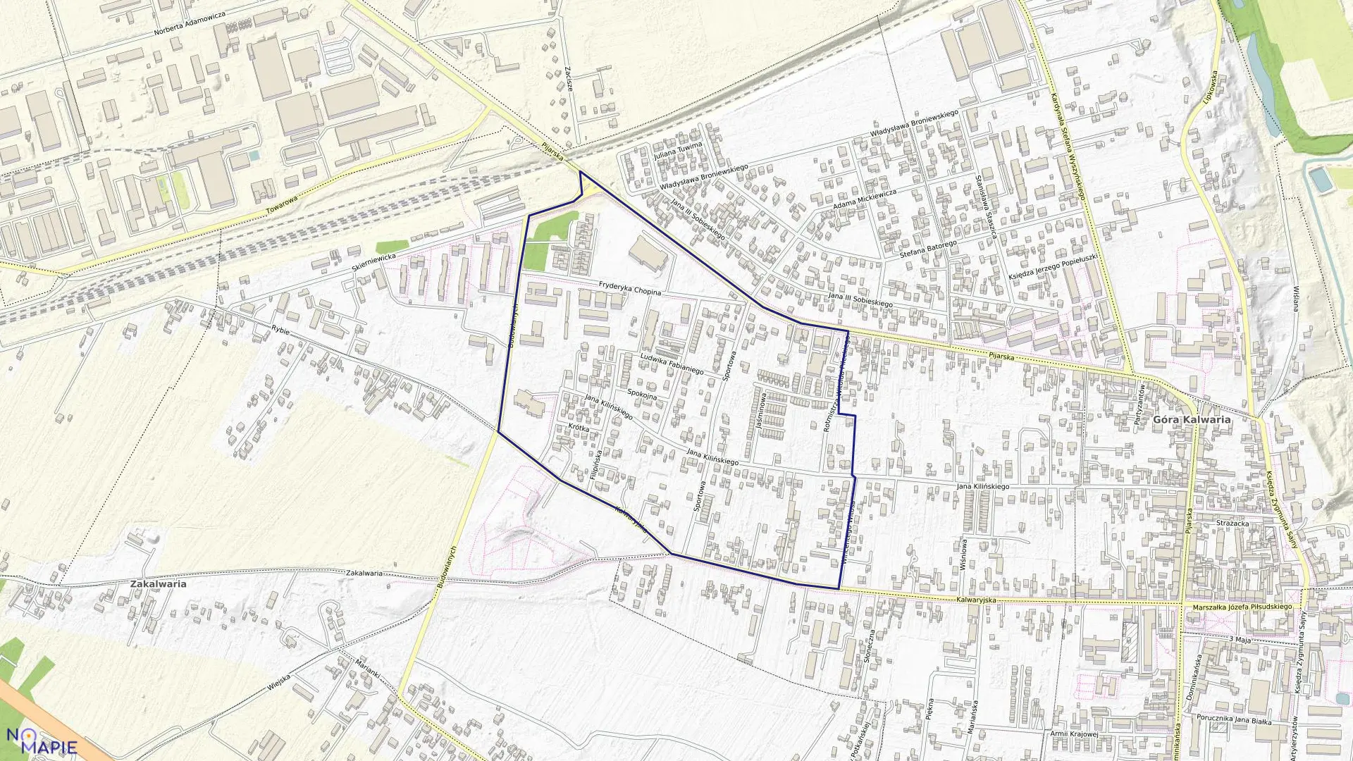 Mapa obrębu 3-02 w gminie Góra Kalwaria