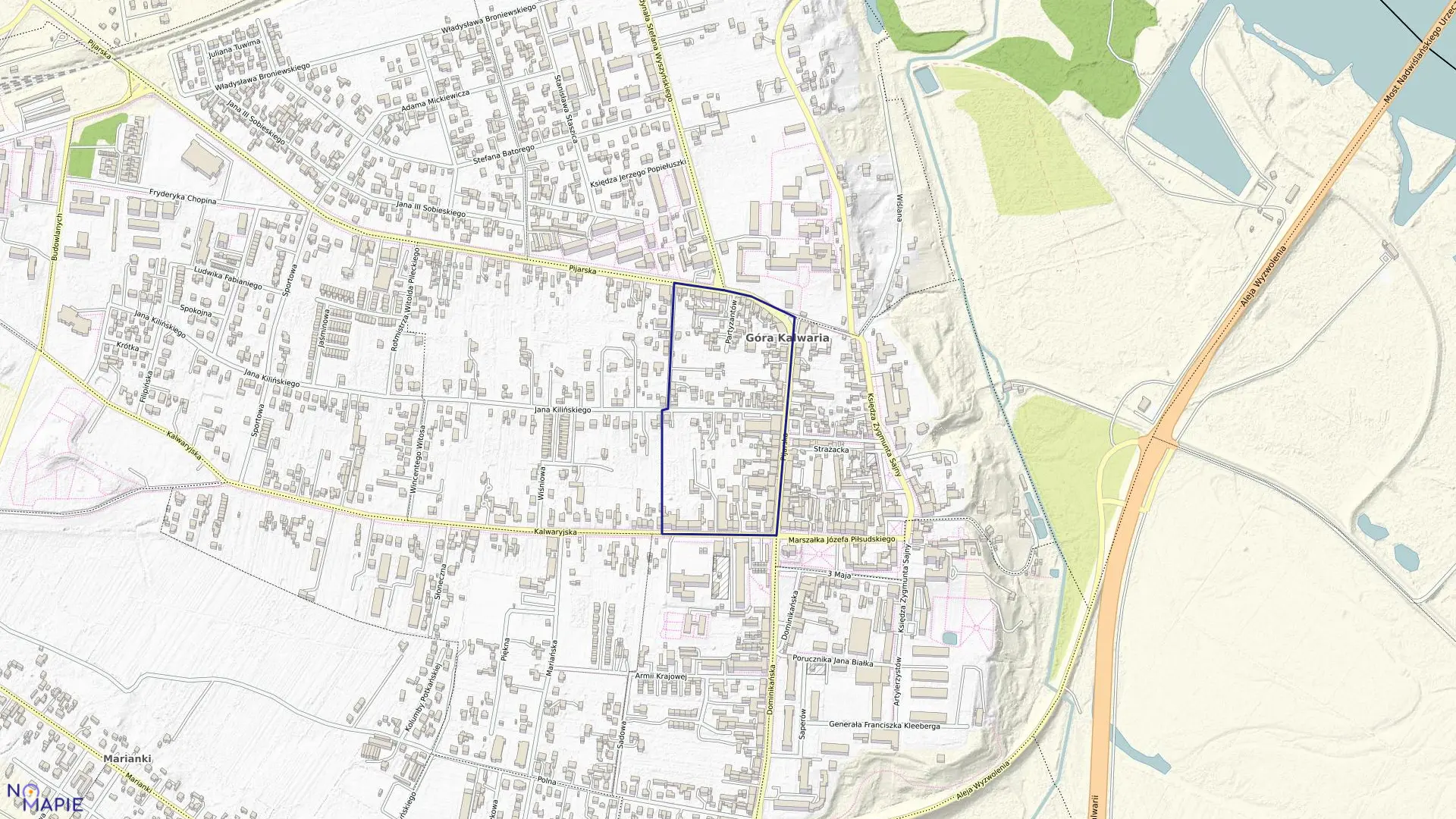 Mapa obrębu 4-01 w gminie Góra Kalwaria