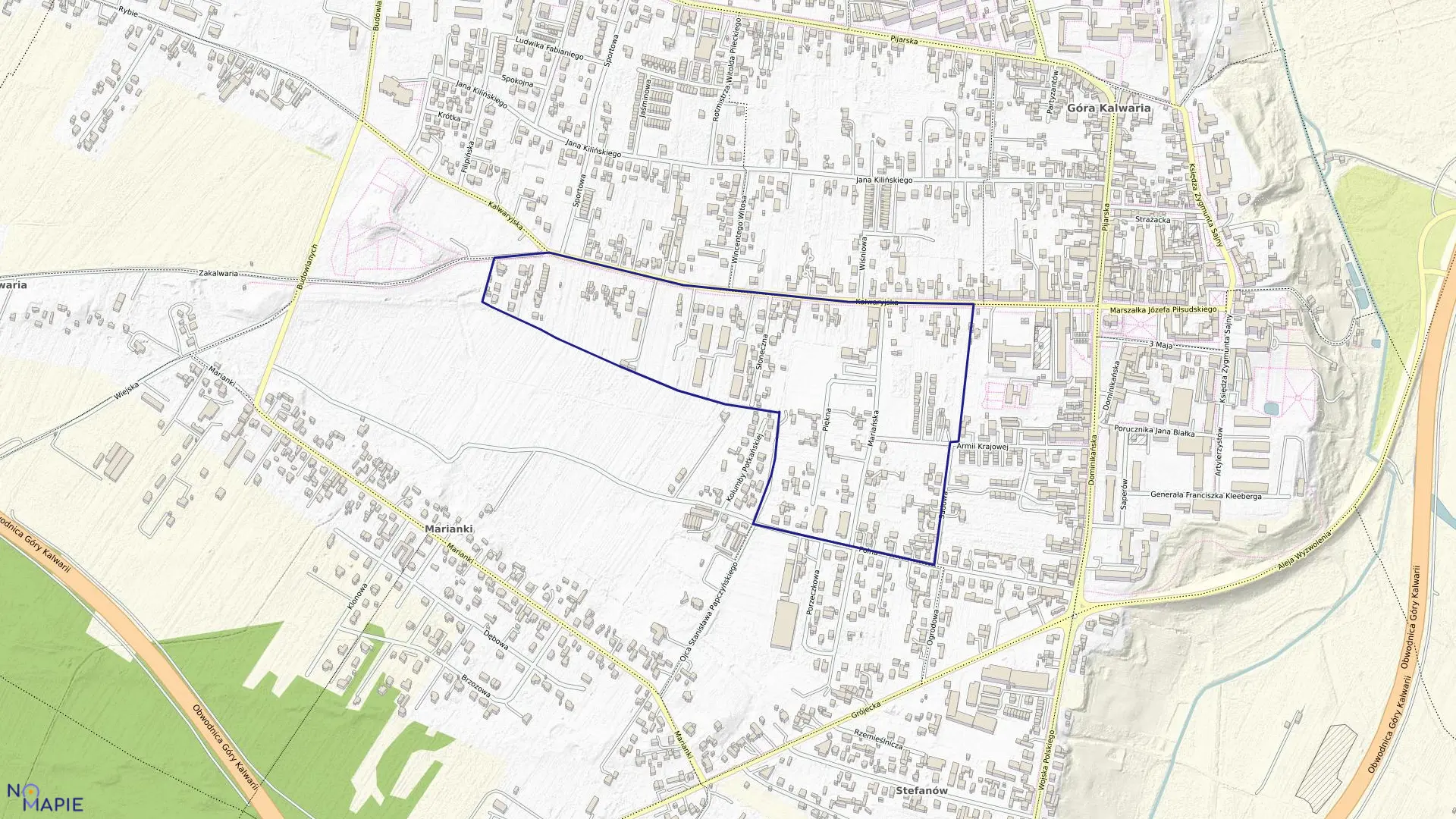 Mapa obrębu 5-01 w gminie Góra Kalwaria