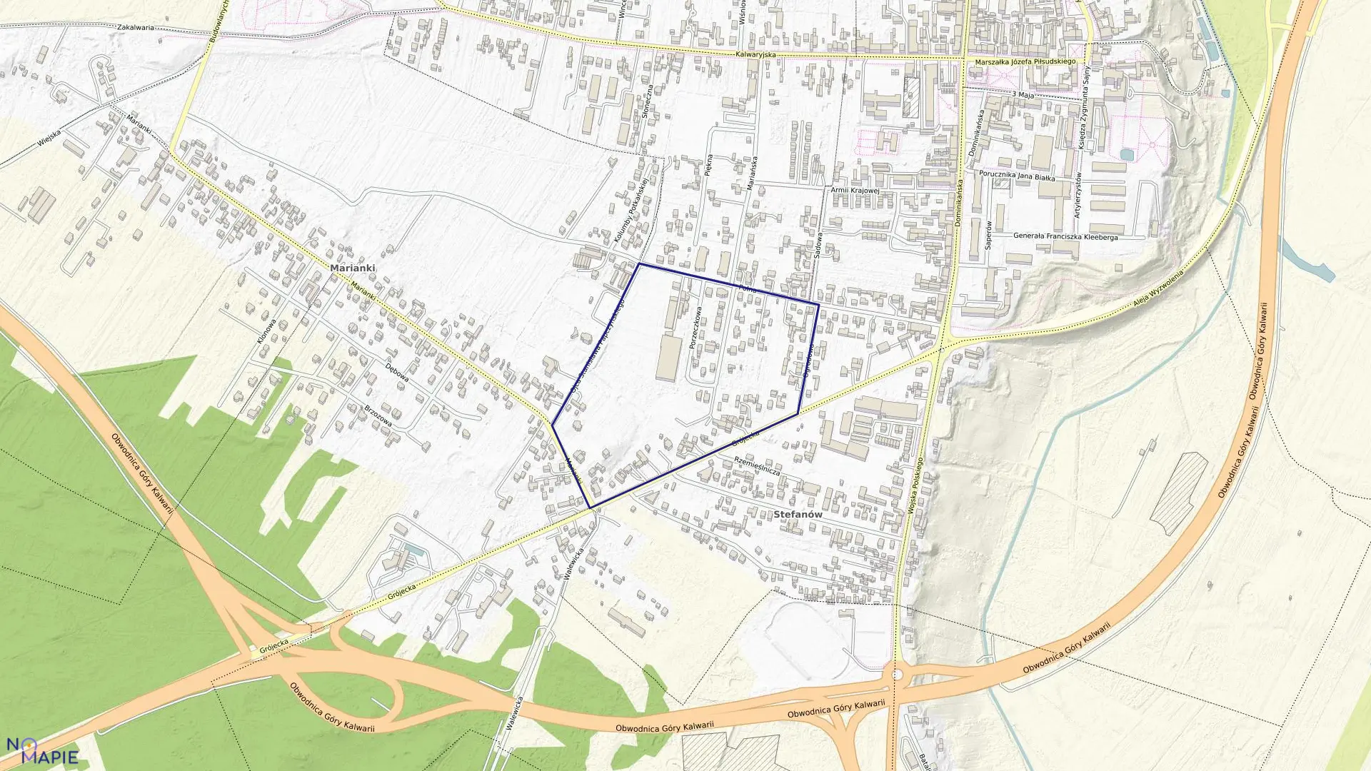 Mapa obrębu 5-02 w gminie Góra Kalwaria