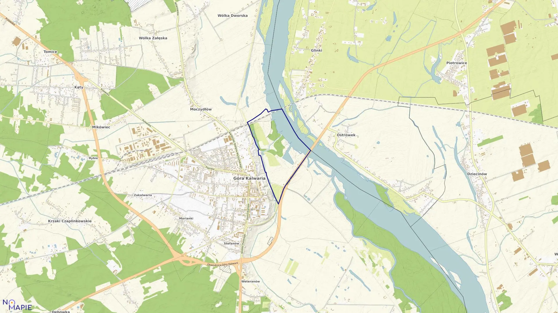 Mapa obrębu 7-02 w gminie Góra Kalwaria