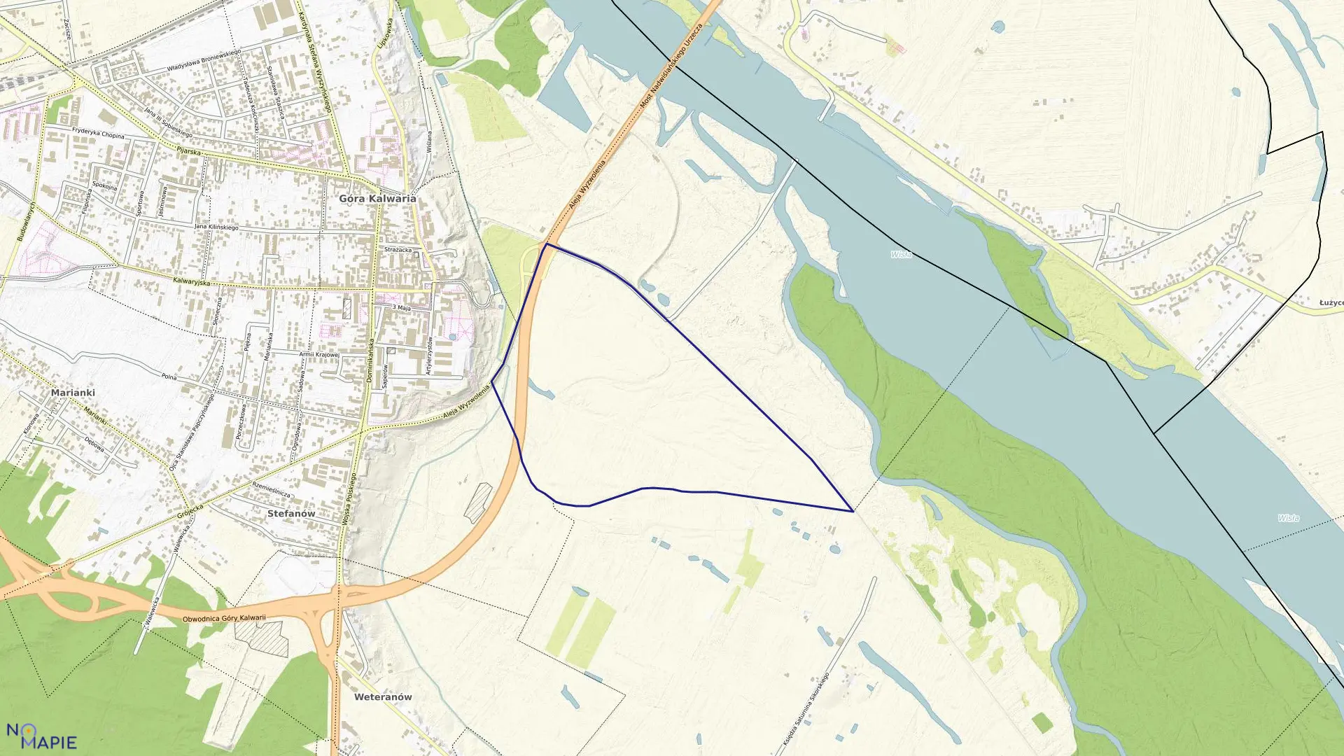 Mapa obrębu 8-02 w gminie Góra Kalwaria