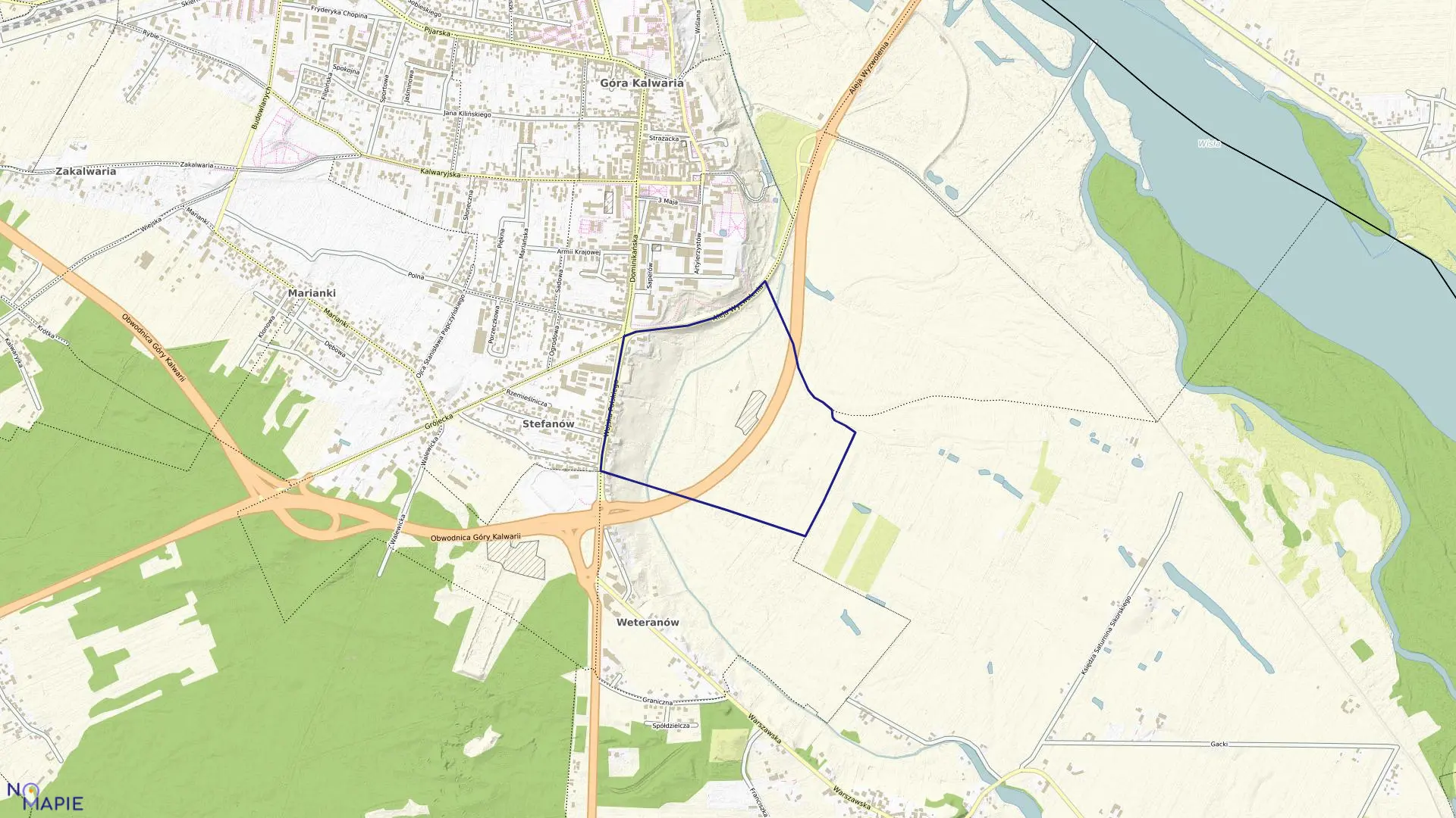 Mapa obrębu 8-03 w gminie Góra Kalwaria