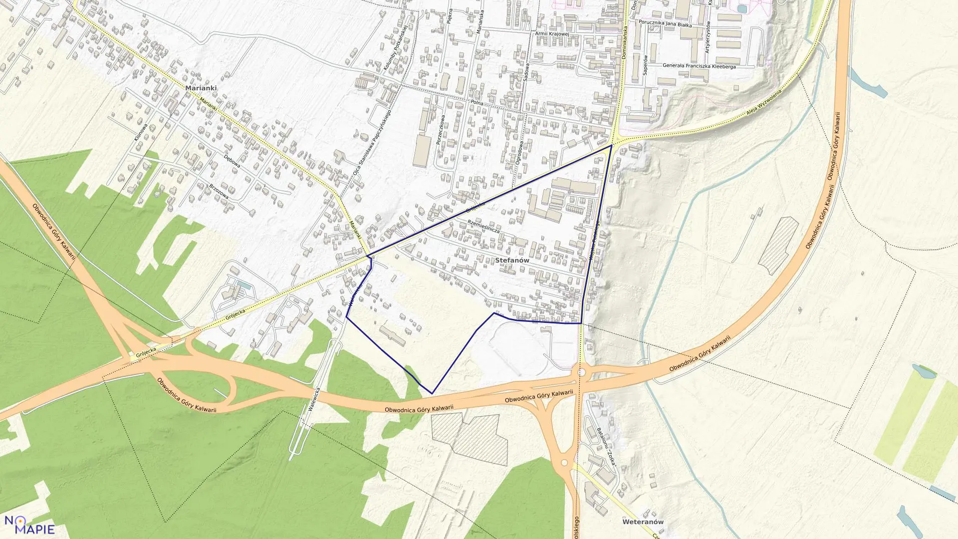 Mapa obrębu 9-01 w gminie Góra Kalwaria