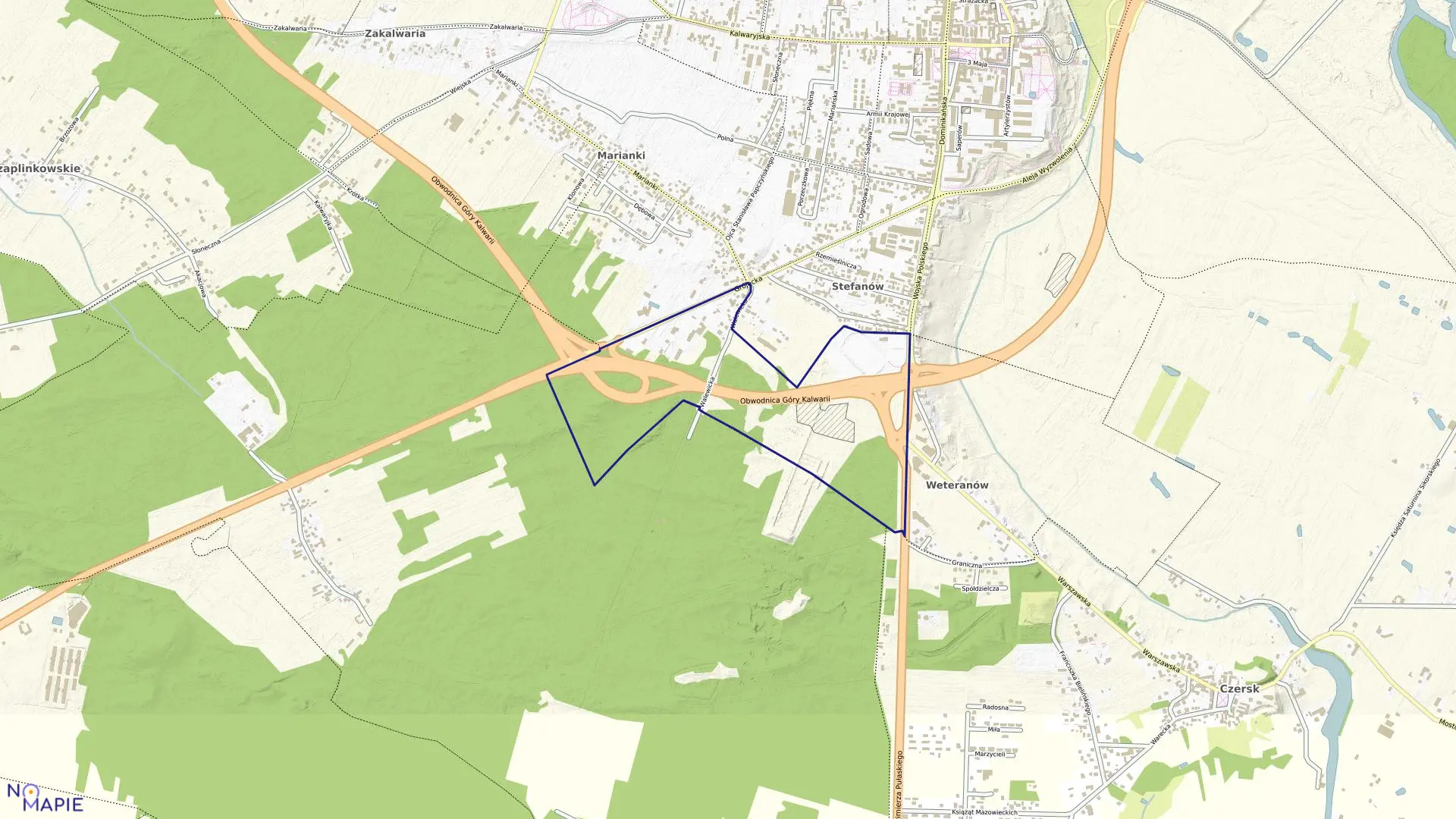 Mapa obrębu 9-02 w gminie Góra Kalwaria