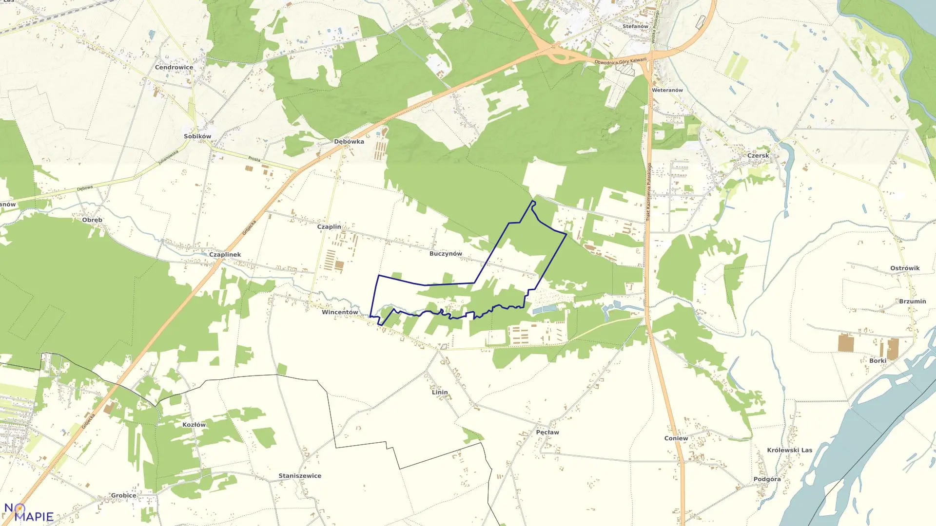 Mapa obrębu ALEKSANDRÓW w gminie Góra Kalwaria