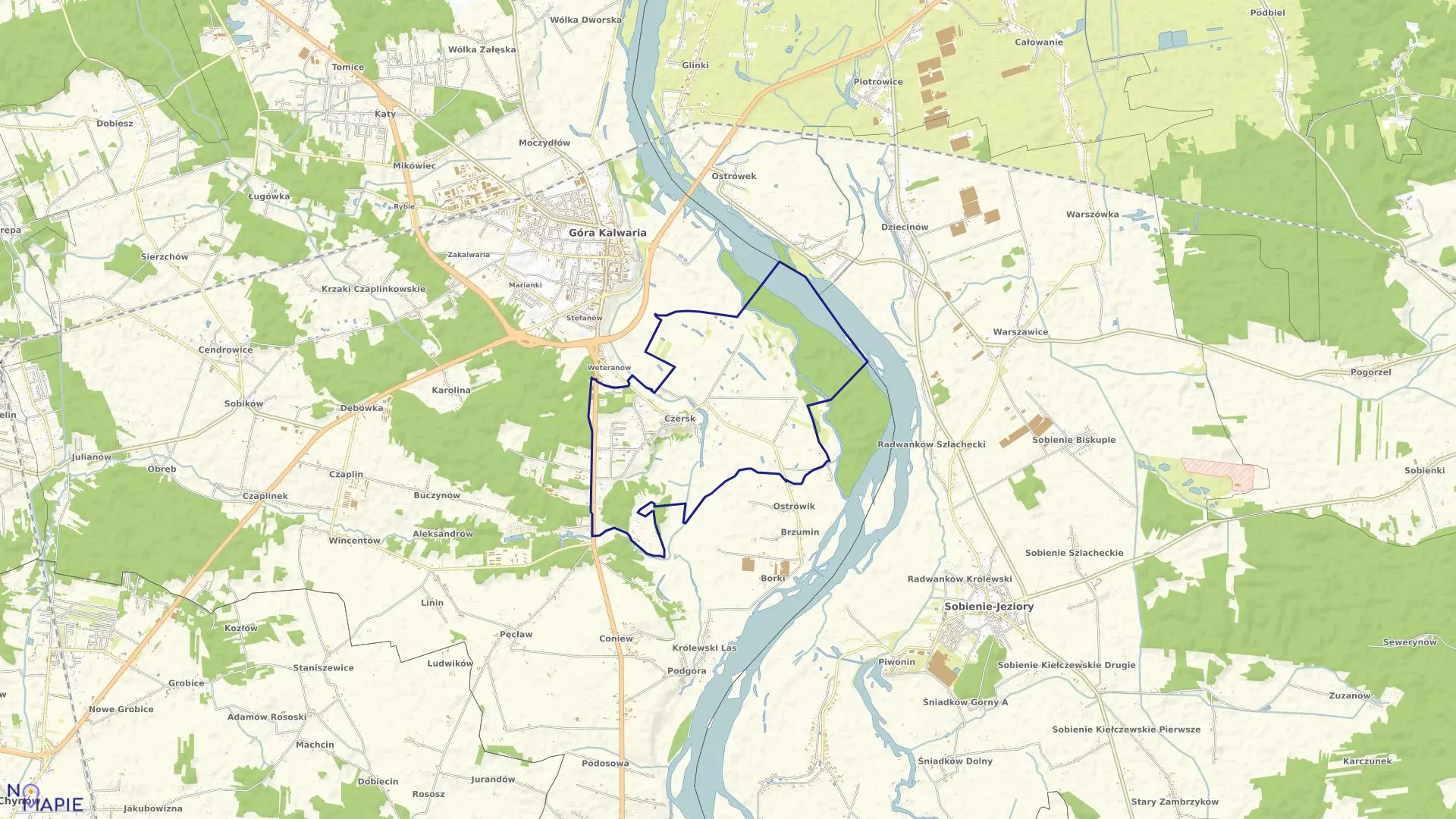 Mapa obrębu CZERSK w gminie Góra Kalwaria